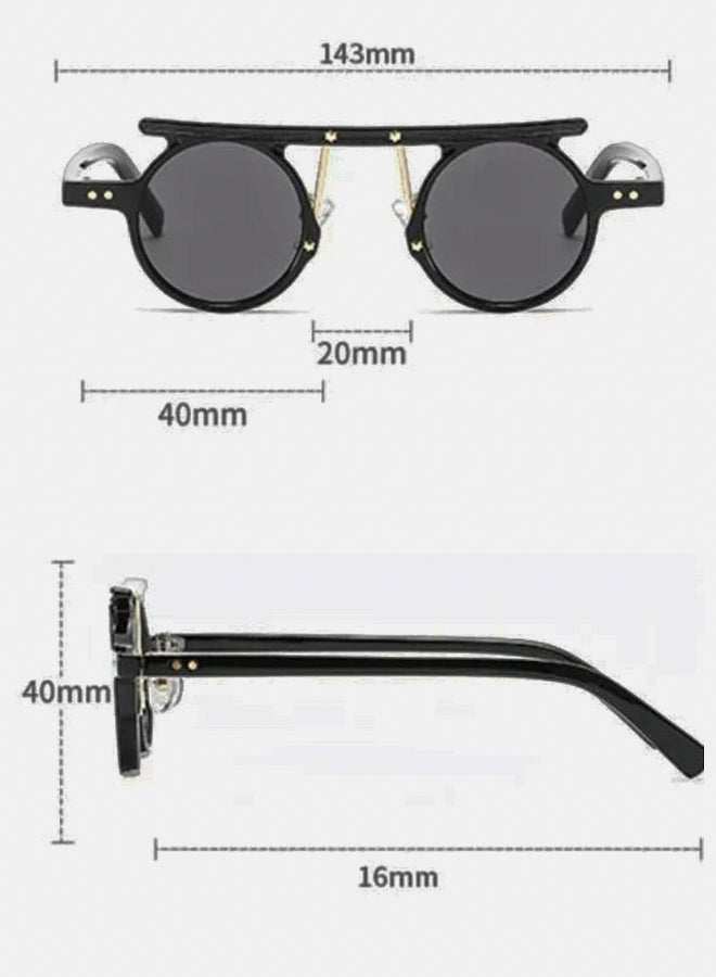 korico Prmis Purple Semi Rimless Round Sunglasses - Image 3
